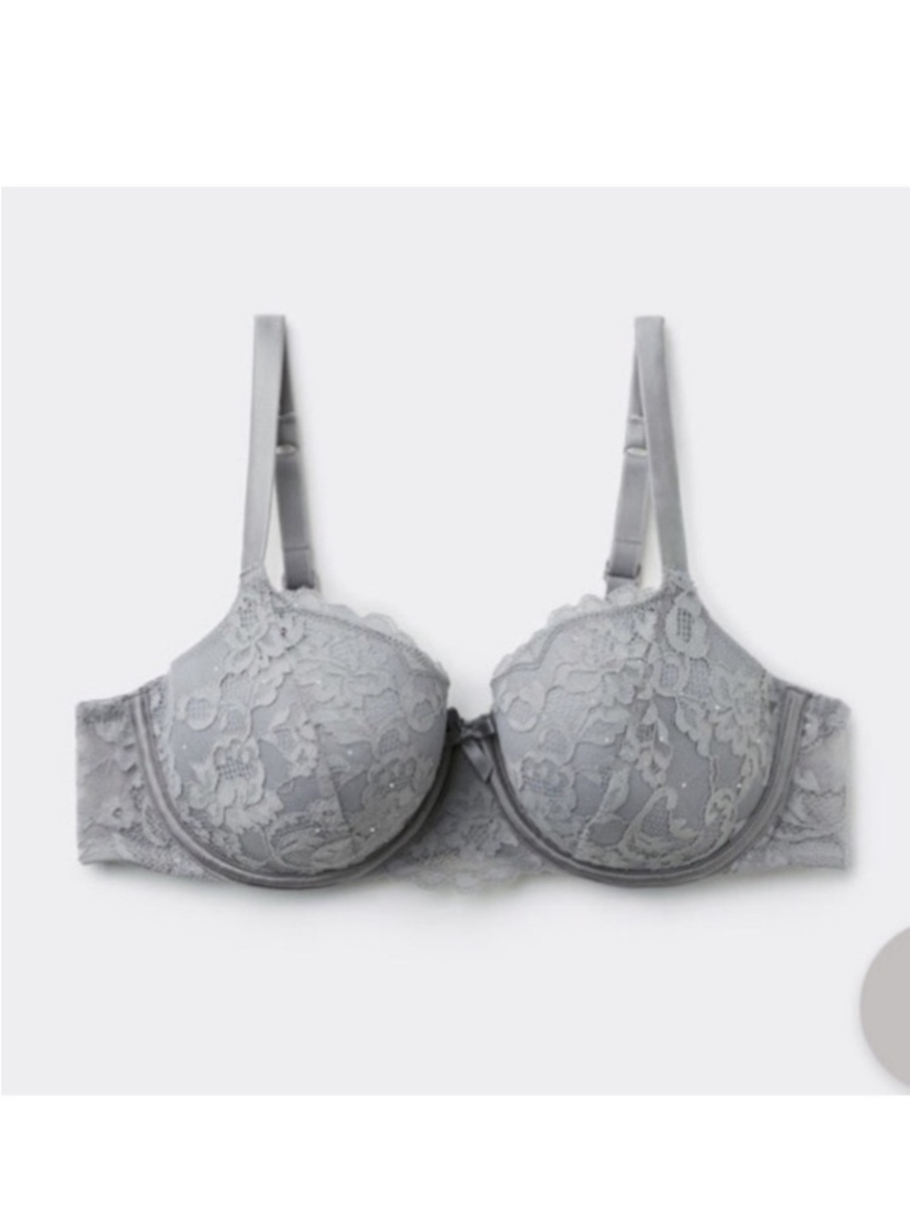 Tezenis Lace Underwire Bra Light Gray 36D | Feminine Everyday Lingerie
